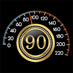 speedometer showing 90