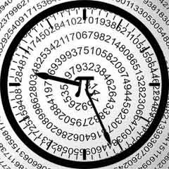 A clock with the number pi on the face