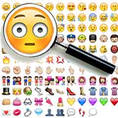emoji face under a magnifying glass